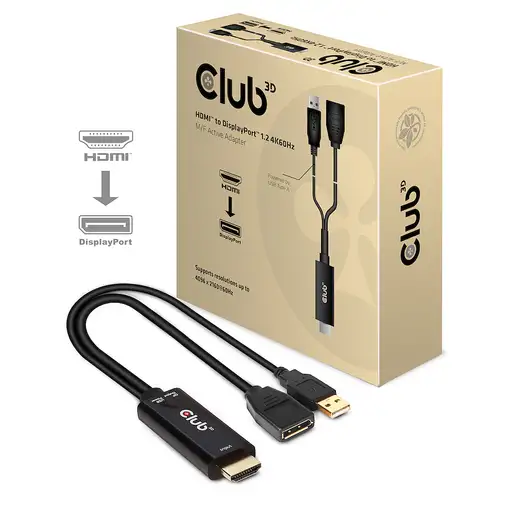 CLUB3D CAC-1331 adaptador de cable de vídeo 0,25 m HDMI DisplayPort Negro CLUB3D CAC-1331 adaptador de cable de vídeo 0,25 m HDMI DisplayPort Negro