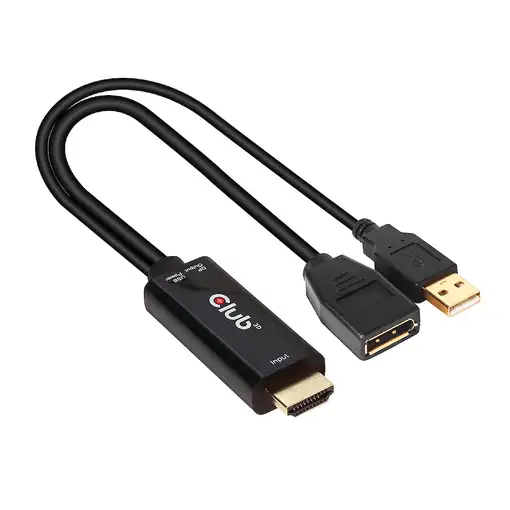 CLUB3D CAC-1331 adaptador de cable de vídeo 0,25 m HDMI DisplayPort Negro