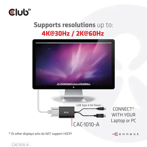 CLUB3D CAC-1010-A adaptador de cable de vídeo 0,6 m DisplayPort DVI-D + USB Negro