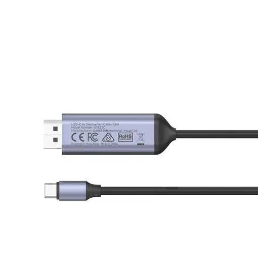 UNITEK V1423C adaptador de cable de vídeo 1,8 m USB Tipo C DisplayPort