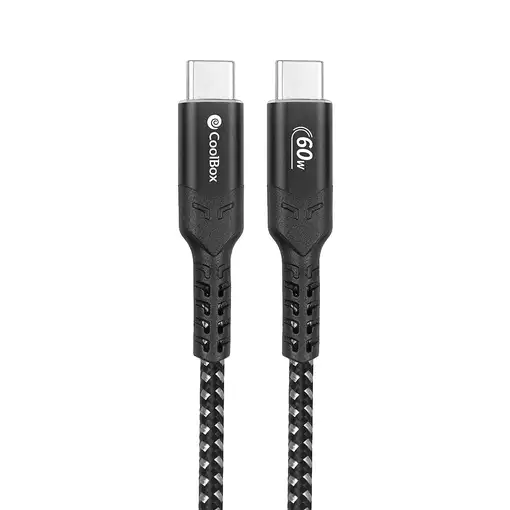 CoolBox COO-CAB-UC-60W cable USB 1,2 m USB C Negro, Plata