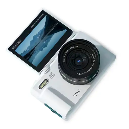Prixton Cámara Digital Xplorer Dv900 (4k - Pantalla Flip - Blanco)