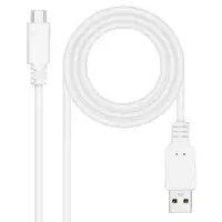 Nanocable Cable USB 2.0 3A, tipo USB-C/M-A/M, Blanco, 0.5 m
