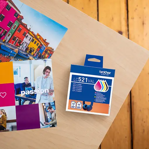 Brother LC521VAL cartucho de tinta 4 pieza(s) Original Negro, Cian, Magenta, Amari