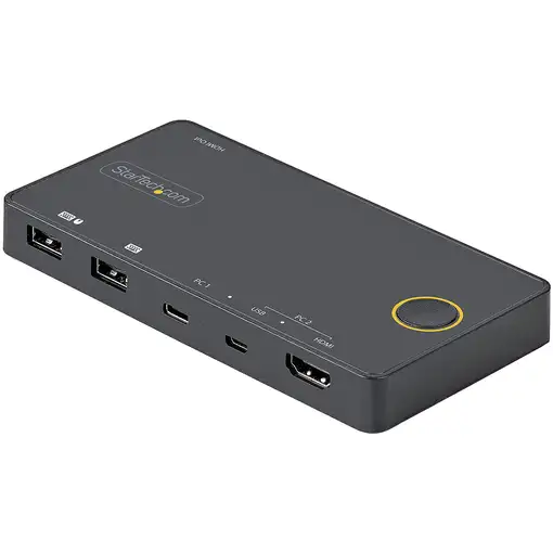 StarTech.com Switch Conmutador de 2 Puertos Híbrido USB-A HDMI y USB-C
