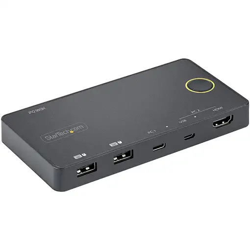 StarTech.com Switch Conmutador de 2 Puertos Híbrido USB-A HDMI y USB-C