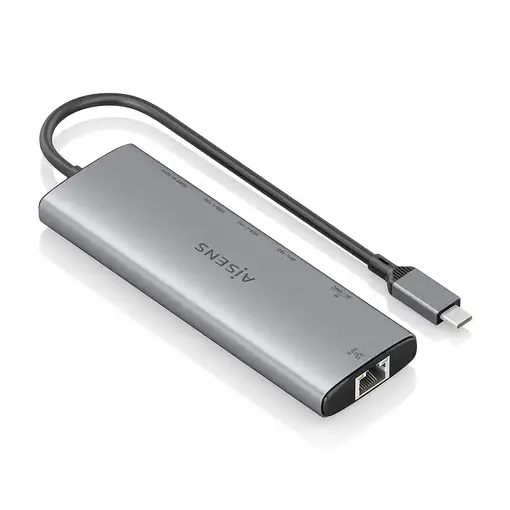 AISENS USB-C Dock 8 en 1, USB-C a 1xHDMI, 1xRJ45, 1xUSB-A 10G, 2xUSB-C 10G, 1xSD