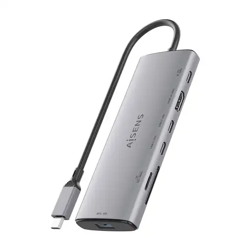 AISENS USB-C Dock 7 en 1, USB-C a 1xHDMI, 1xUSB-A 10G, 2xUSB-C 10G, 1xSD, 1xMicroS
