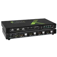 Techly 4x1 USB HDMI KVM Switch 4Kx2K IDATA KVM-HDMI4U interruptor KVM Negro