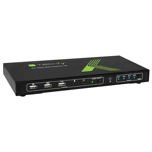 Techly 4x1 USB HDMI KVM Switch 4Kx2K IDATA KVM-HDMI4U interruptor KVM Negro