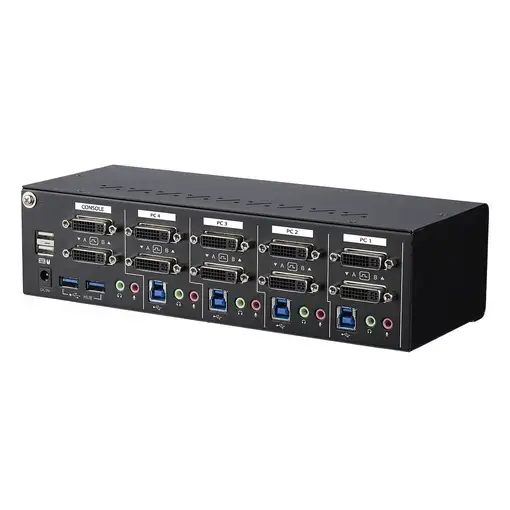 StarTech.com Switch Conmutador KVM de 4 Puertos DVI con Enlace Doble y Vídeo Doble