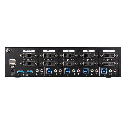 StarTech.com Switch Conmutador KVM de 4 Puertos DVI con Enlace Doble y Vídeo Doble