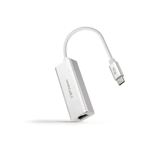 Nanocable Conversor USB-C A Ethernet Gigabit 10/100/1000 Mbps. 15cm