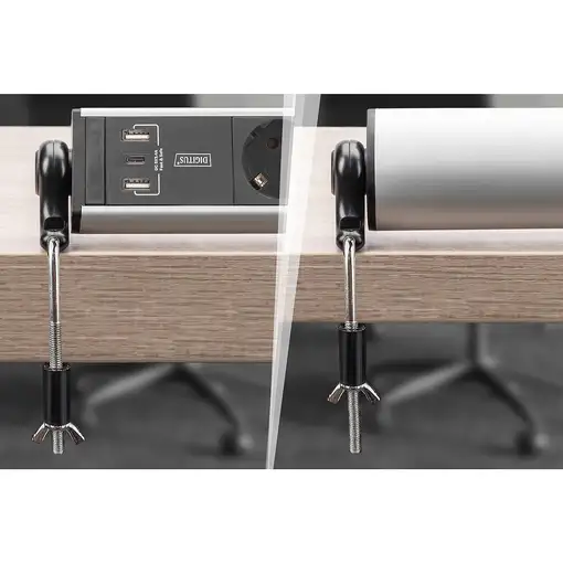 Digitus Regleta de 6 enchufes para la oficina con 3 conexiones USB