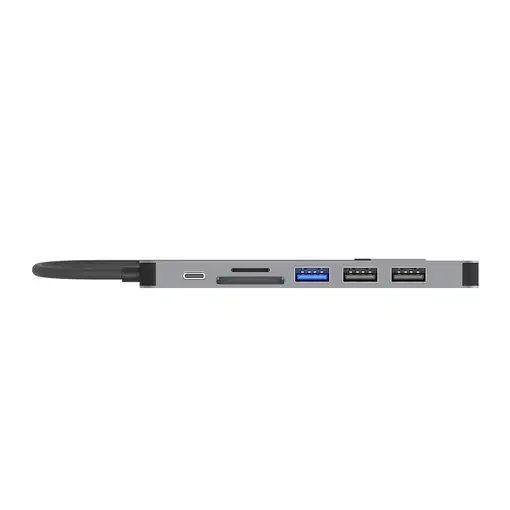 UNITEK uHUB S7+ Alámbrico USB 3.2 Gen 1 (3.1 Gen 1) Type-C Gris