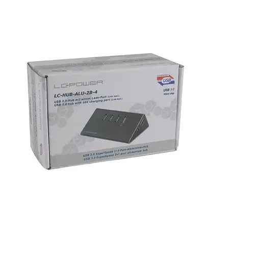 LC-Power LC-HUB-ALU-2B-4 hub de interfaz USB 3.2 Gen 1 (3.1 Gen 1) Type-A
