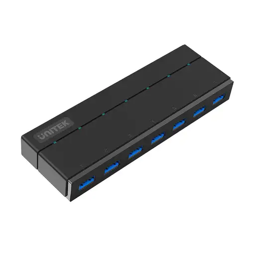 UNITEK Y-3184 hub de interfaz USB 3.2 Gen 1 (3.1 Gen 1) Type-A 5000 Mbit/s Negro