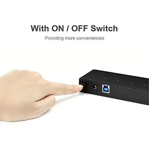 UNITEK Y-3184 hub de interfaz USB 3.2 Gen 1 (3.1 Gen 1) Type-A 5000 Mbit/s Negro