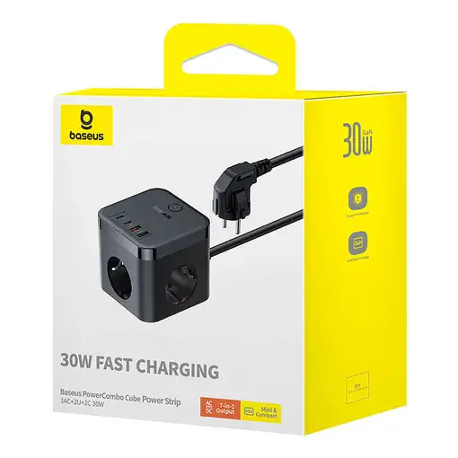 Baseus PowerCombo Universal Negro Corriente alterna Interior