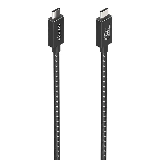 AISENS Cable USB4 Gen3x2 Aluminio 40Gbps 8K@60Hz 5A 48V 240W E-Mark, Tipo USB-C/M-