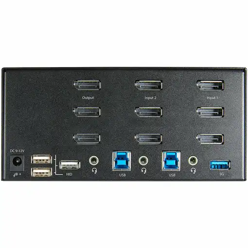 StarTech.com Switch Conmutador KVM de 2 Puertos DisplayPort 4K para 3 Monitores