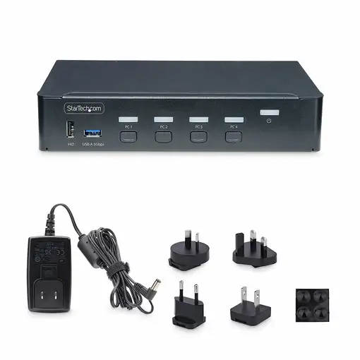 StarTech.com Switch KVM de 4 Puertos DisplayPort para Un Monitor - 4K 60Hz