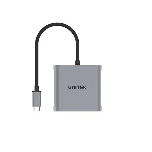 UNITEK V1404B adaptador de cable de vídeo 0,15 m USB Tipo C 2 x HDMI Gris