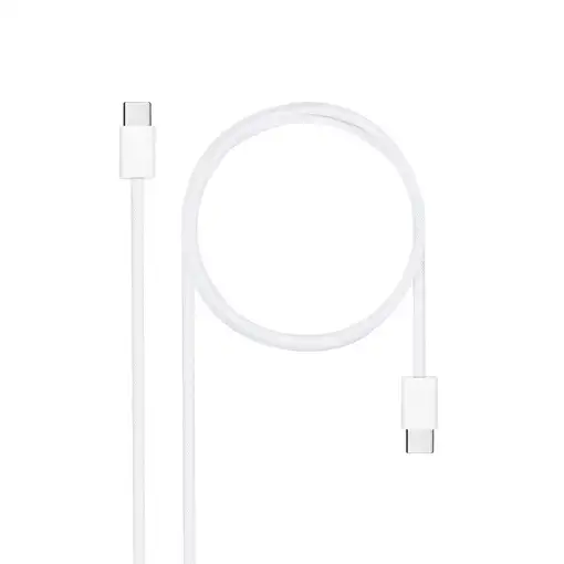 Nanocable Cable USB-C 2.0 60W 3A, USB-C/M-USB-C/M, Blanco, 2 m