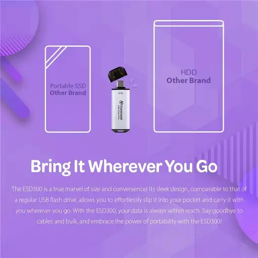 Transcend ESD300 512 GB USB Tipo C Plata