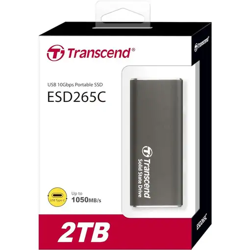 Transcend ESD265C 2 TB USB Tipo C 3.2 Gen 2 (3.1 Gen 2) Gris
