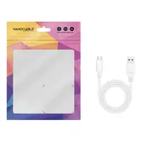 Nanocable Cable USB 2.0 3A, tipo USB-C/M-A/M, Blanco, 1 m