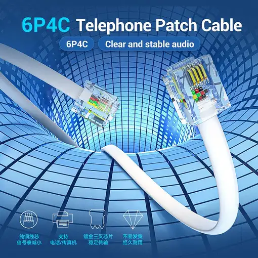 Vention IQBWJ cable telefónico 5 m Blanco