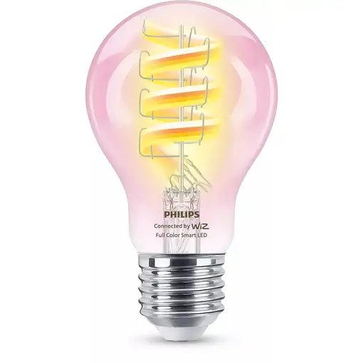 Philips Bombilla LED inteligente filamento RGB, base A60, 470 lm Philips Bombilla LED inteligente filamento RGB, base A60, 470 lm
