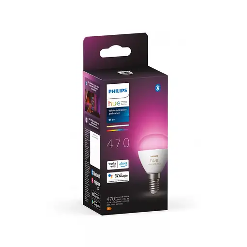 Philips Hue White and Color ambiance Bombilla esférica - Bombilla inteligente E14