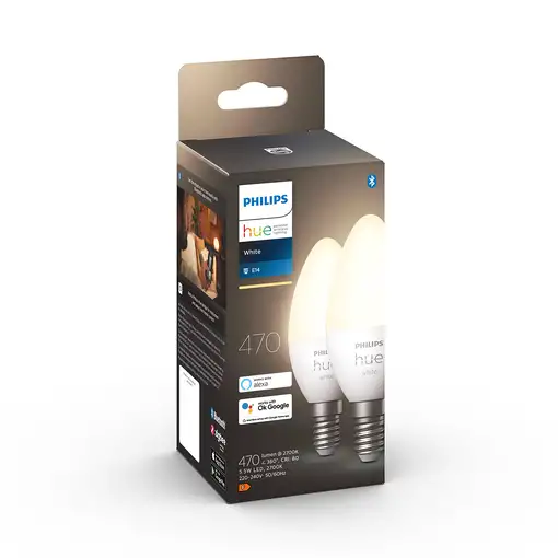 Philips Hue White Vela - Bombilla inteligente E14 - (paquete de 2)