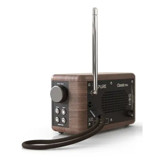 Pure Classic Mini Portátil Digital Crema de color, Madera