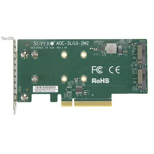 Supermicro AOC-SLG3-2M2 tarjeta y adaptador de interfaz Interno M.2 Supermicro AOC-SLG3-2M2 tarjeta y adaptador de interfaz Interno M.2