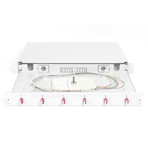 Digitus Caja de empalme de fibra óptica, 1U, equipada, LC, OM4