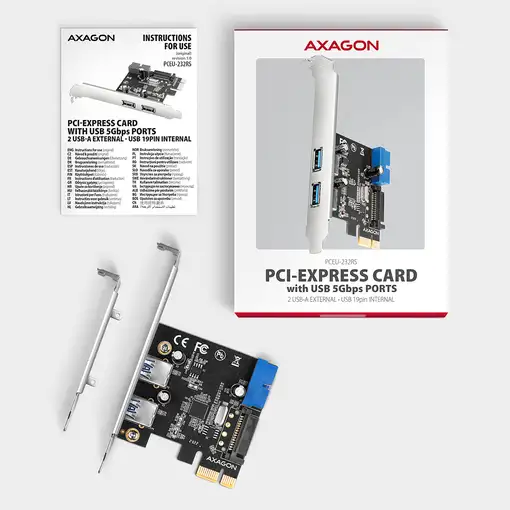 Axagon PCEU-232RS tarjeta y adaptador de interfaz Interno USB 3.2 Gen 1