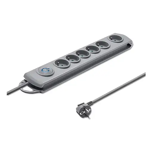 Qoltec 50199 base múltiple 5 m 6 salidas AC Interior Gris