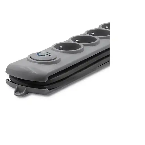 Qoltec 50199 base múltiple 5 m 6 salidas AC Interior Gris