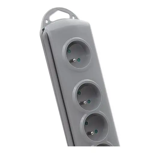 Qoltec 50199 base múltiple 5 m 6 salidas AC Interior Gris