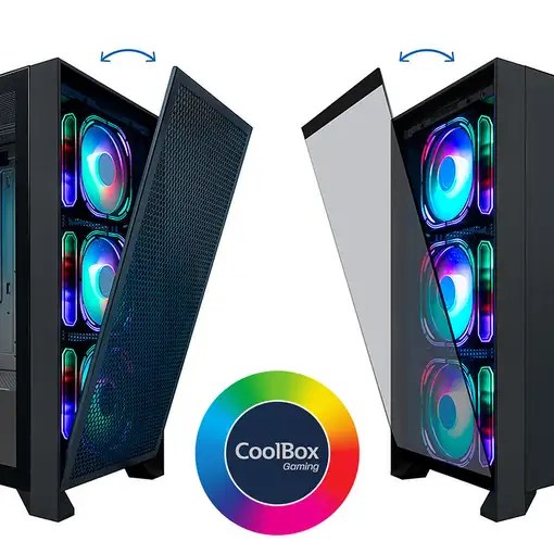 CoolBox GAMING CAJA ATX GE2000 DUALVIEW USB-C 3.2 GEN1 + 4 VENT.ARGB FRONTAL CRIST