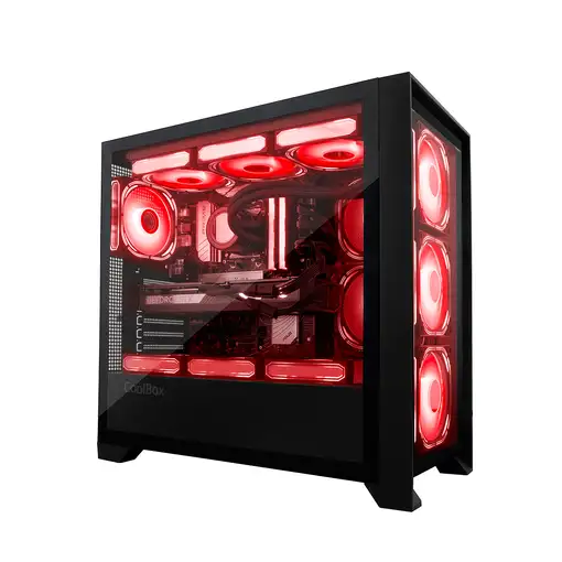 CoolBox GAMING CAJA ATX GE2000 DUALVIEW USB-C 3.2 GEN1 + 4 VENT.ARGB FRONTAL CRIST