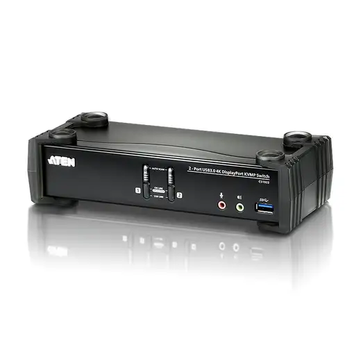 ATEN Switch KVMP™ DisplayPort 4K USB 3.0 de 2 puertos (cables incluidos)