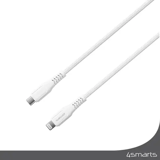 4smarts 465592 cable de conector Lightning 1,5 m Plata, Blanco