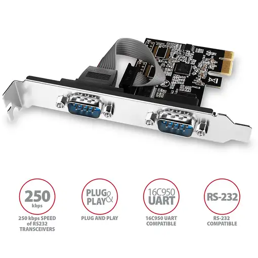 Axagon PCEA-S2N tarjeta y adaptador de interfaz Interno RS-232