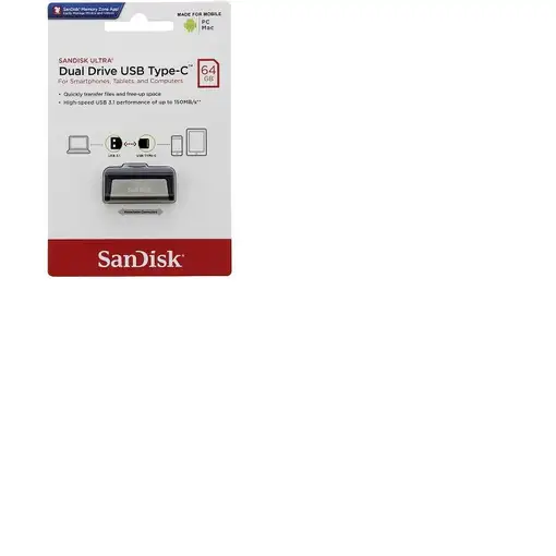 SanDisk 173338 unidad flash USB 64 GB USB Type-A / USB Type-C Negro, Plata