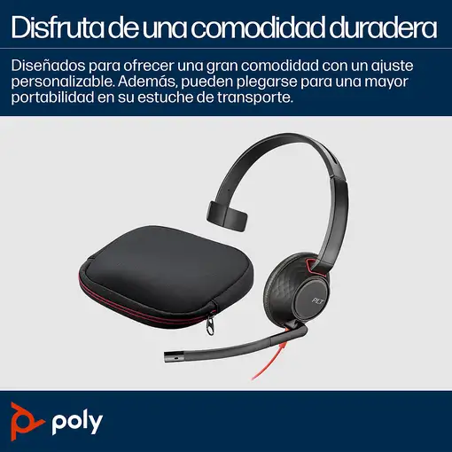 HP Poly Auriculares Poly Blackwire 5210 monaural USB-C + conector de 3,5 mm + adap
