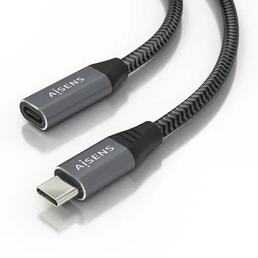 AISENS Cable USB 3.2 Gen2x2 Aluminio 20Gbps 8K@30Hz 5A 100W, Tipo USB-C/M-USB-C/H,